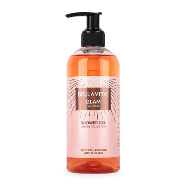 Bella Vita Luxury Glam Woman Body Wash Refreshing Shower Gel for Deep Cleansing, Hydrating, Moisturising, Softer & Smoother Skin with Aloe Vera 500 ml